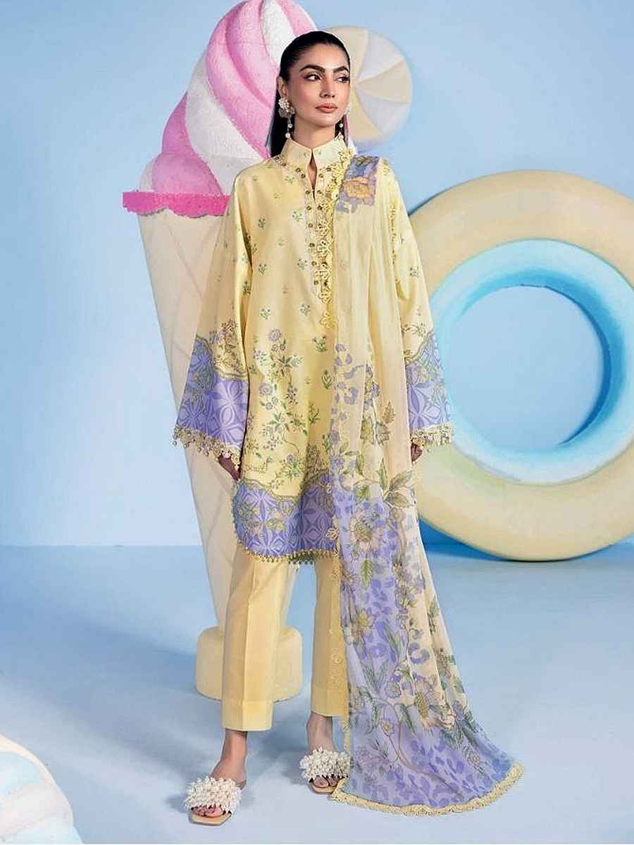 01-A M/BASICS BY MARIA.B SPRING SUMMER ‘26 COLLECTION UNSTITCHED EMBROIDERED LAWN 3 PIECE SUIT MB-CUSV13-01-A - Image 1