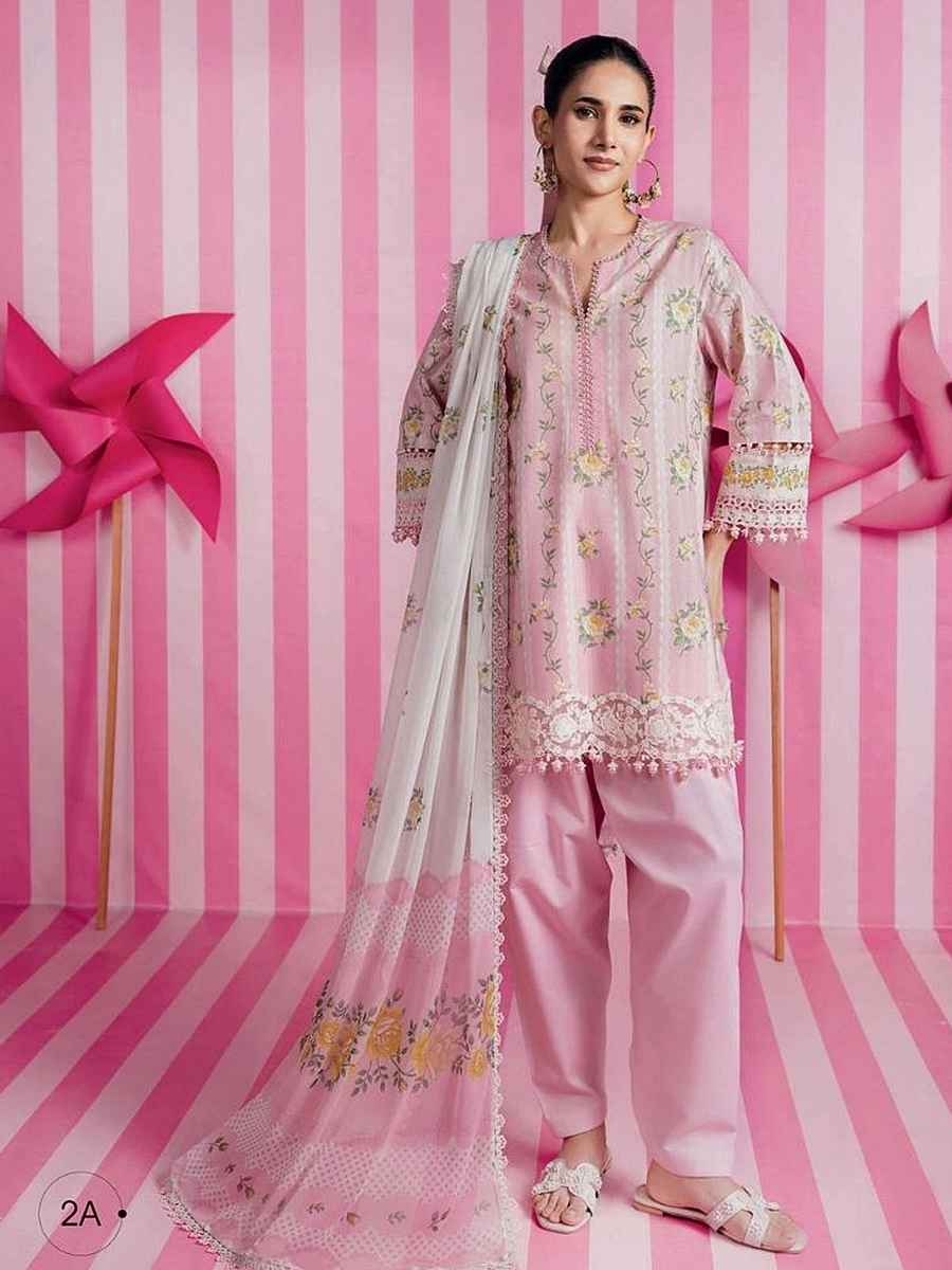 02-A M/BASICS BY MARIA.B SPRING SUMMER ‘26 COLLECTION UNSTITCHED EMBROIDERED LAWN 3 PIECE SUIT MB-CUSV13-02-A - Image 1