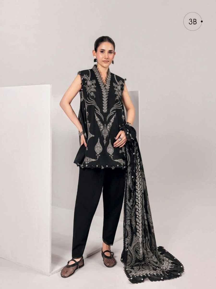 03-B M/BASICS BY MARIA.B SPRING SUMMER ‘26 COLLECTION UNSTITCHED EMBROIDERED LAWN 3 PIECE SUIT MB-CUSV13-03-B - Image 1