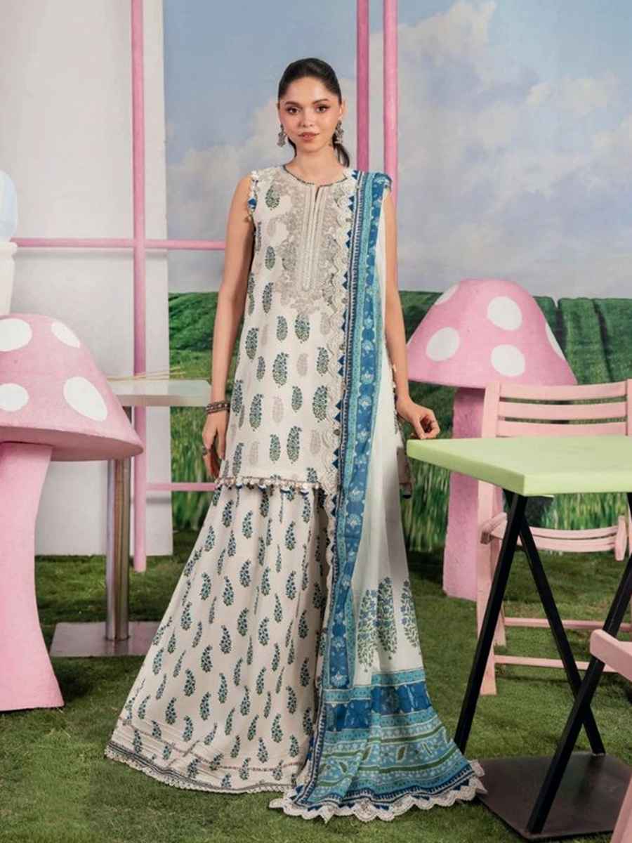 05-A M/BASICS BY MARIA.B SPRING SUMMER ‘26 COLLECTION UNSTITCHED EMBROIDERED LAWN 3 PIECE SUIT MB-CUSV13-05-A - Image 1