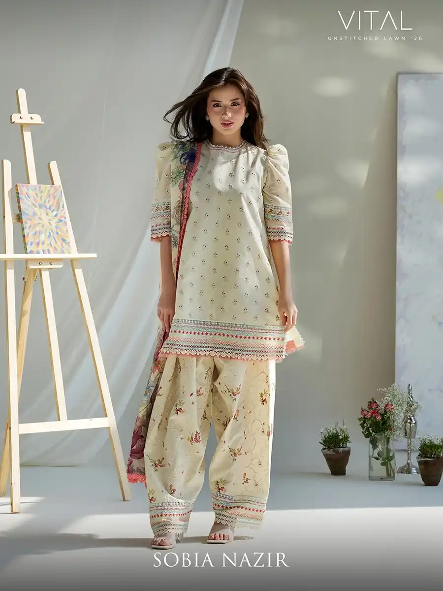 103 VITAL BY SOBIA NAZIR '26 COLLECTION UNSTITCHED LAWN V-10A - Image 1
