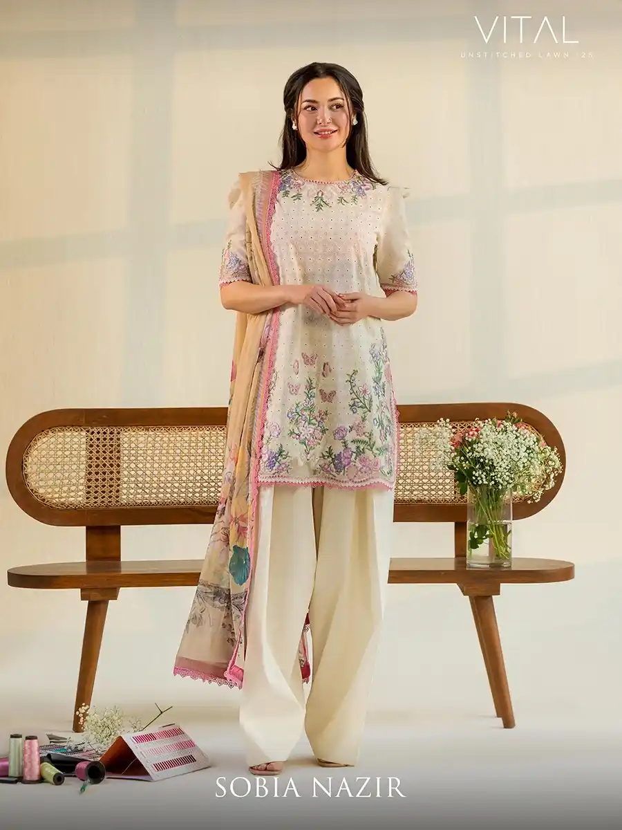 118 VITAL BY SOBIA NAZIR '26 COLLECTION UNSTITCHED LAWN V-11B - Image 1