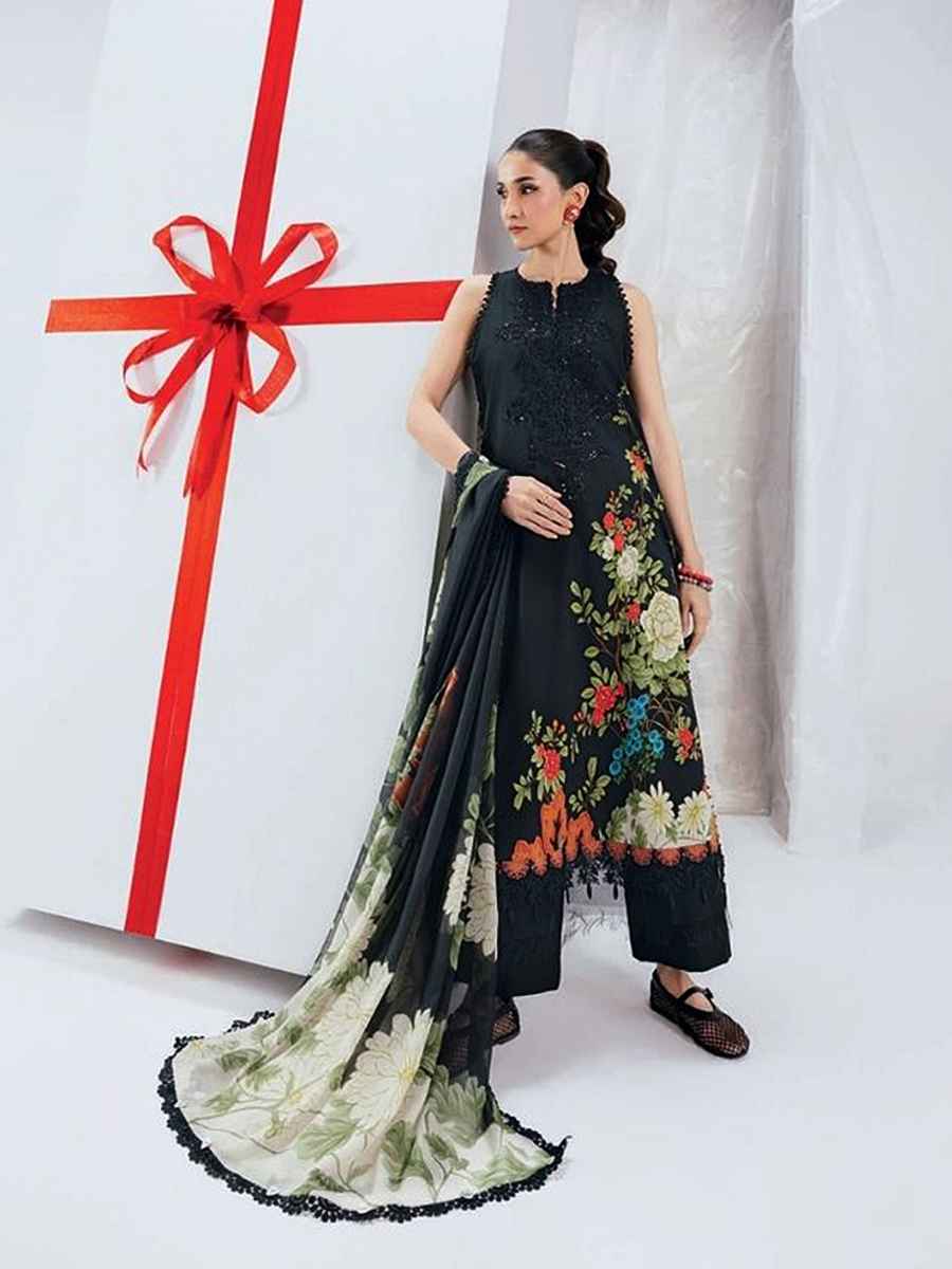 12-B M/BASICS BY MARIA.B SPRING SUMMER ‘26 COLLECTION UNSTITCHED EMBROIDERED LAWN 3 PIECE SUIT MB-CUSV13-12-B - Image 1
