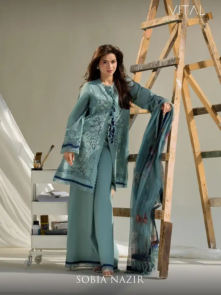 129 VITAL BY SOBIA NAZIR '26 COLLECTION UNSTITCHED LAWN V-12B - Image 1