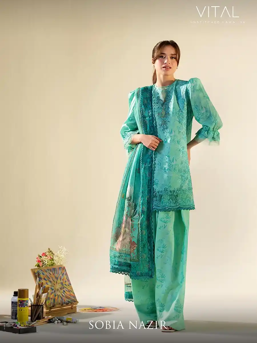 42 VITAL BY SOBIA NAZIR '26 COLLECTION UNSTITCHED LAWN V-4B - Image 1