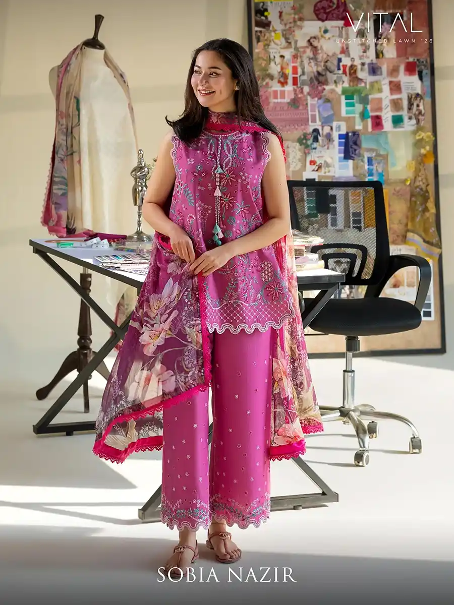 77 VITAL BY SOBIA NAZIR '26 COLLECTION UNSTITCHED LAWN V-7B - Image 1