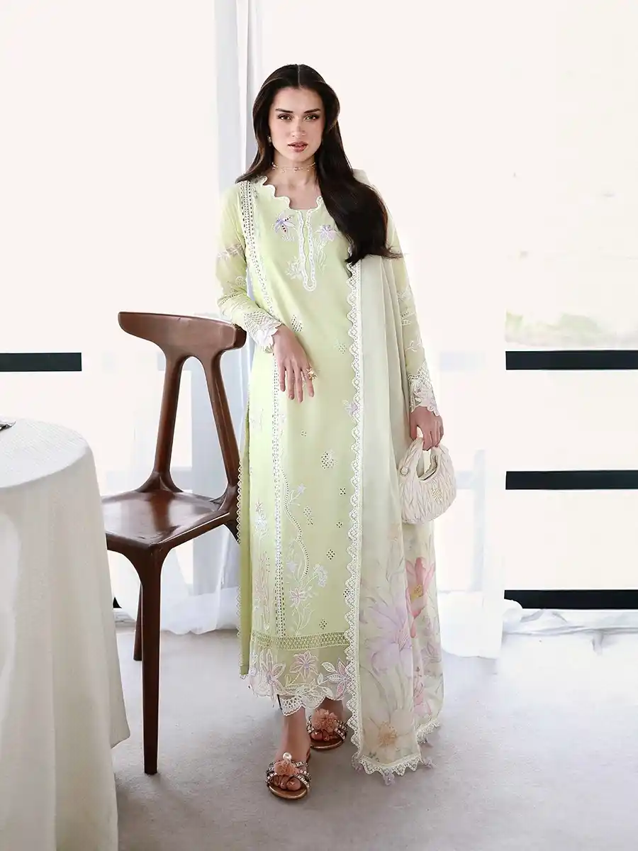 80D AZURE Luxury Lawn Unstitched Embroidered 3 Piece Suit AZ’26 Drees Name - Garden Muse Lawn-80 - Eid Drop-2 - Image 1