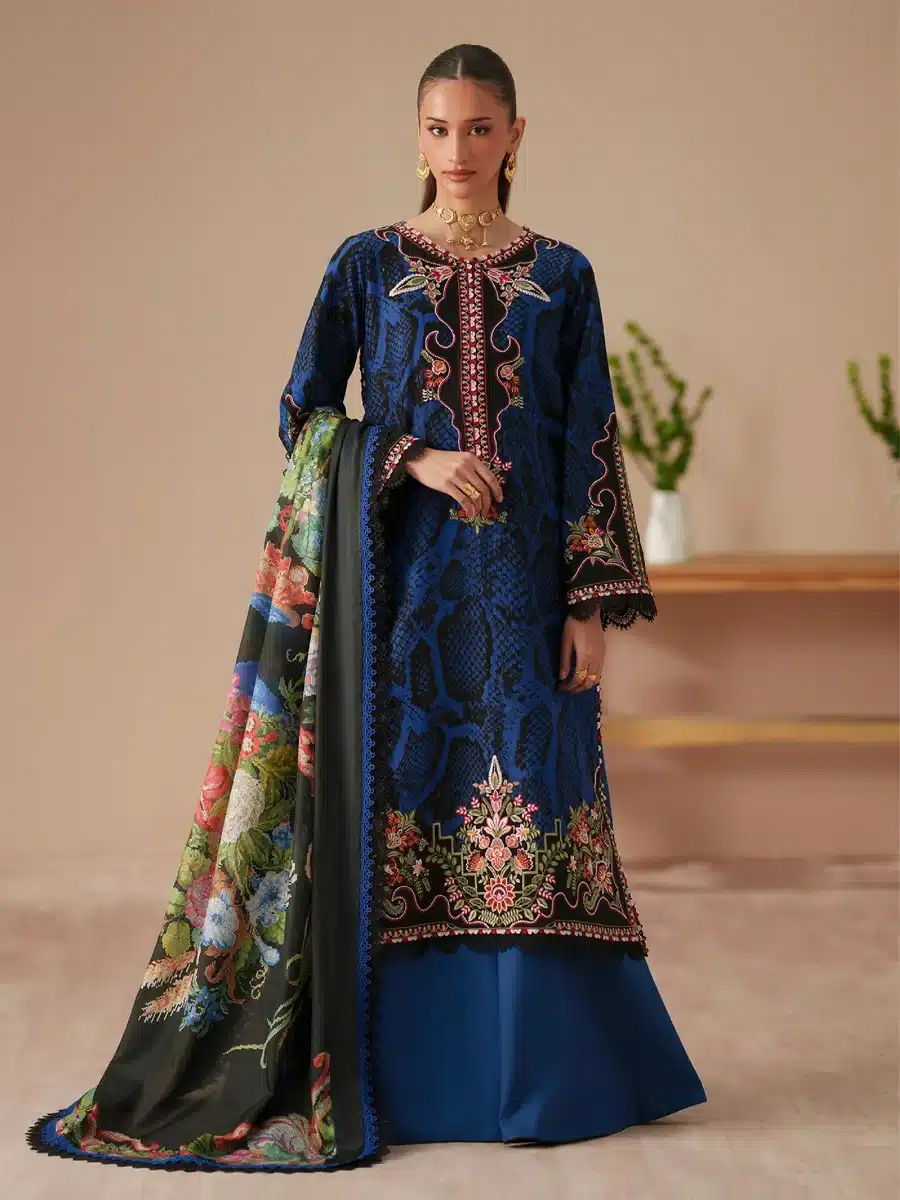 83B JoJo by Bin Ilyas Unstitched Embroidered Lawn 3 Piece Suit Summer Collection’26 - D-83B - Image 1