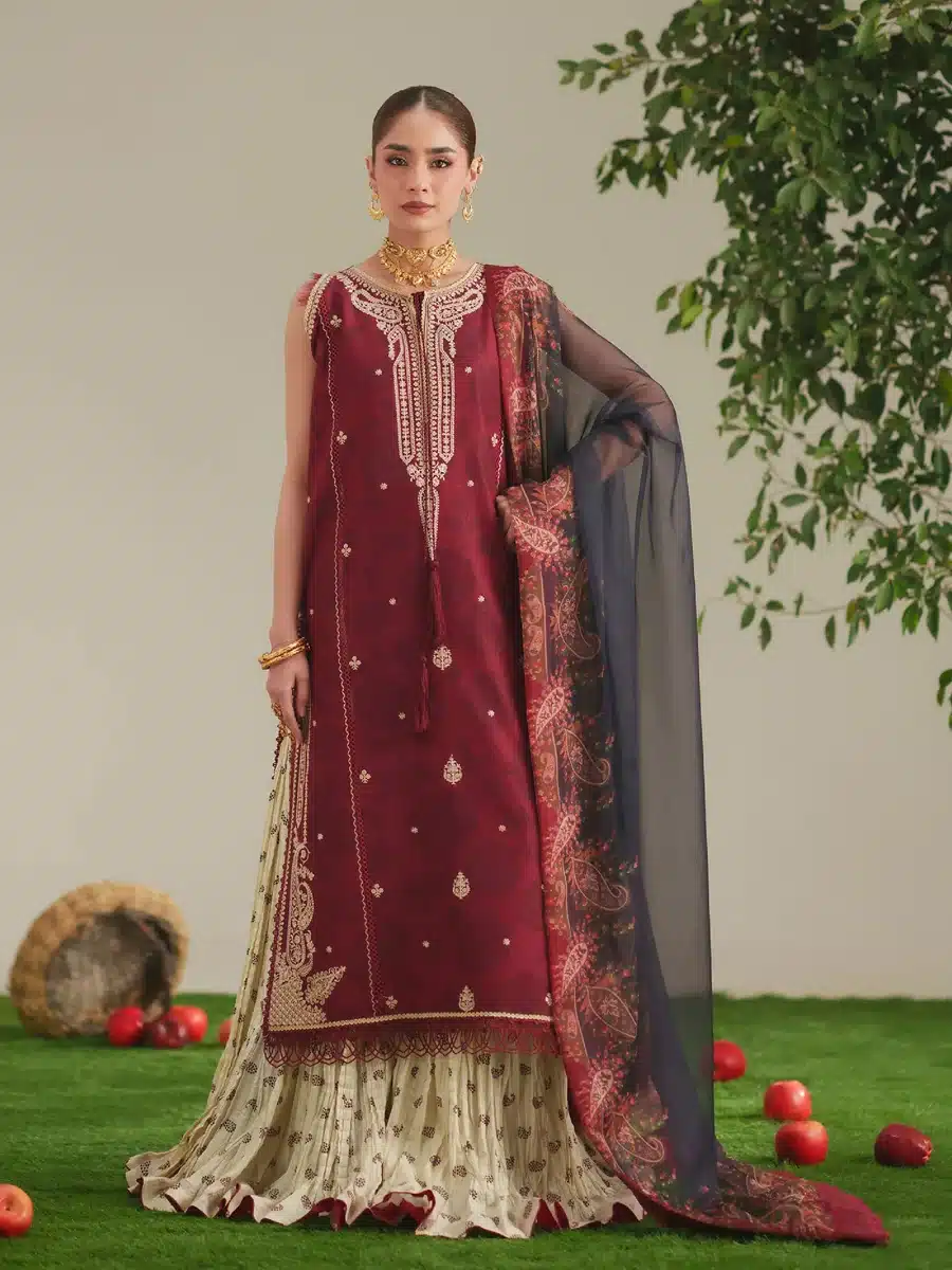 84B JoJo by Bin Ilyas Unstitched Embroidered Lawn 3 Piece Suit Summer Collection’26 - D-84B - Image 1