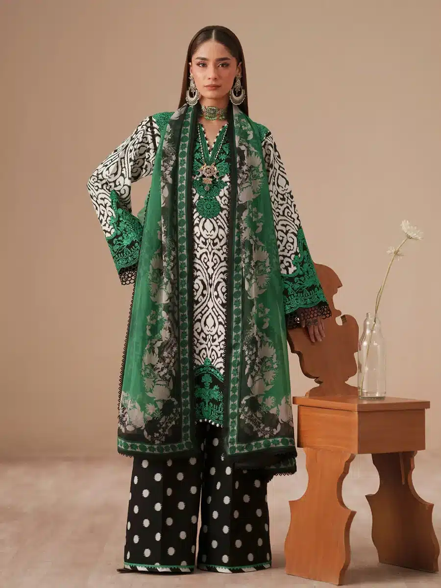 85A JoJo by Bin Ilyas Unstitched Embroidered Lawn 3 Piece Suit Summer Collection’26 - D-85A - Image 1