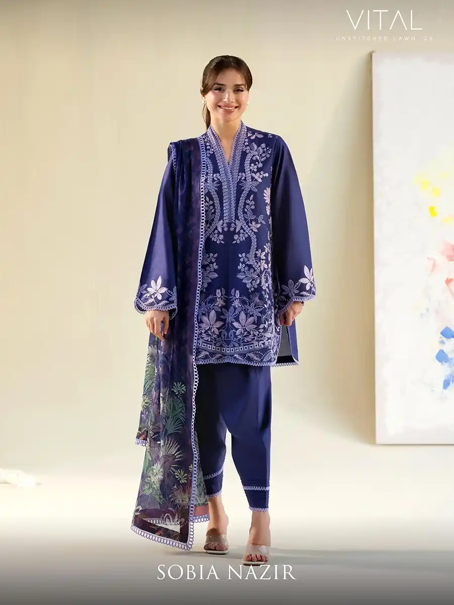 86 VITAL BY SOBIA NAZIR '26 COLLECTION UNSTITCHED LAWN V-8B - Image 1