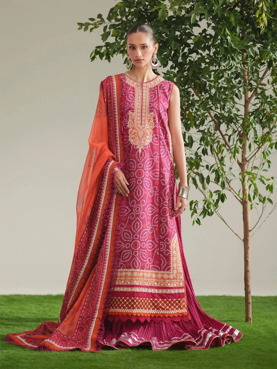 87AA JoJo by Bin Ilyas Unstitched Embroidered Lawn 3 Piece Suit Summer Collection’26 - D-82A - Image 1