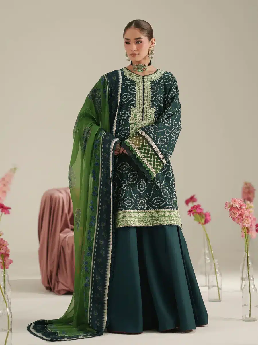 87B JoJo by Bin Ilyas Unstitched Embroidered Lawn 3 Piece Suit Summer Collection’26 - D-87B - Image 1