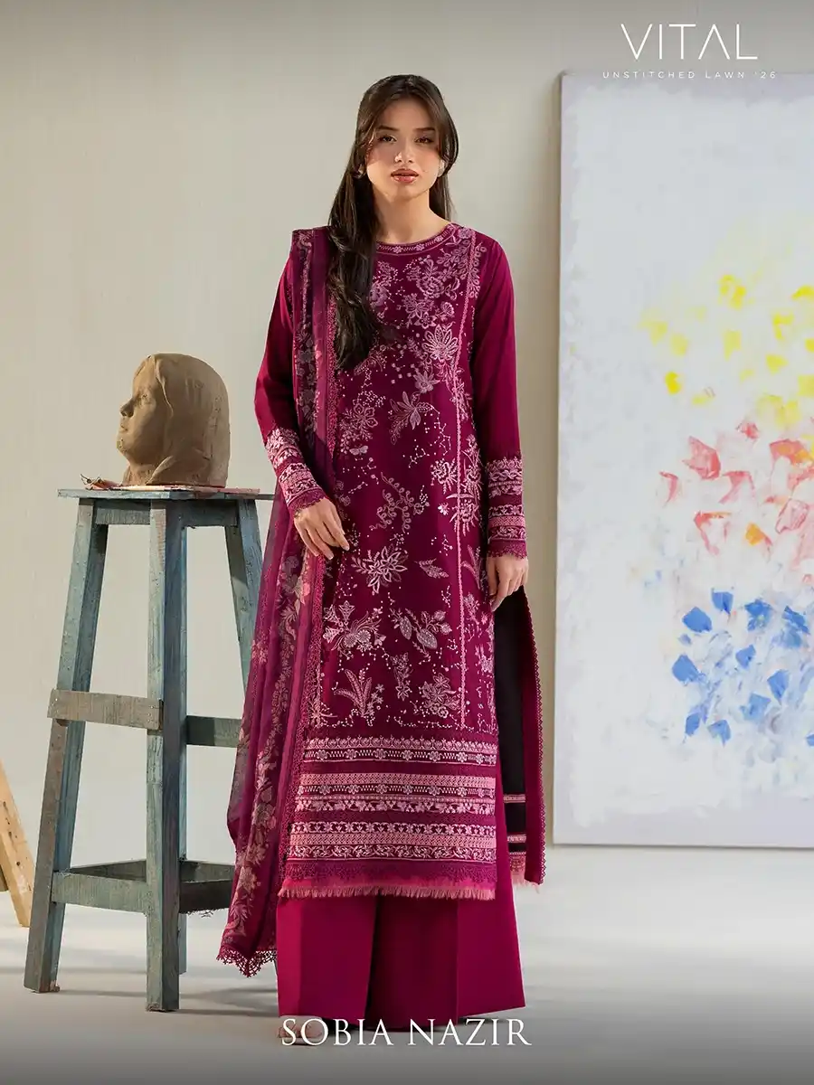 95 VITAL BY SOBIA NAZIR '26 COLLECTION UNSTITCHED LAWN V-9B - Image 1