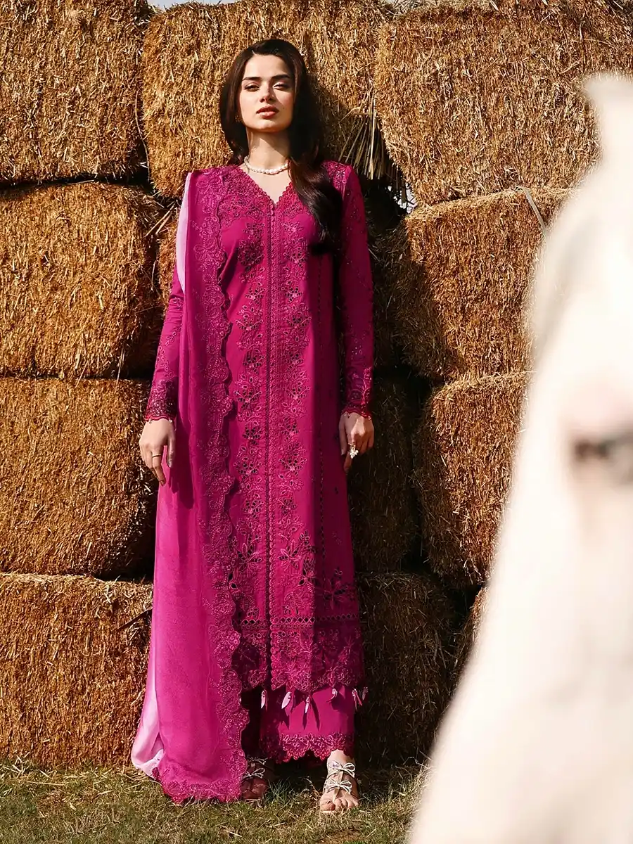 79D AZURE Luxury Lawn Unstitched Embroidered 3 Piece Suit AZ’26 Drees Name - Barbella Lawn-79- Eid Drop-2 - Image 1